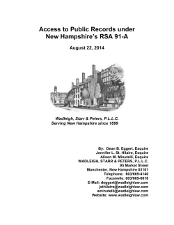 Access to Public Records under New Hampshire`s RSA 91