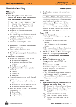 Activity Worksheets and Answer Sheets