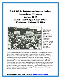 ASA 001 - Asian American Studies at UC Davis