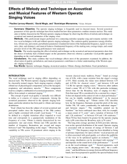 Effects of Melody and Technique on Acoustical and Musical