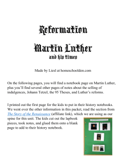 Reformation Martin Luther