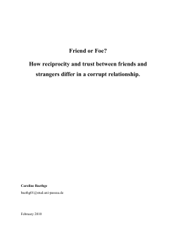 Friend or Foe? How reciprocity and trust between friends and