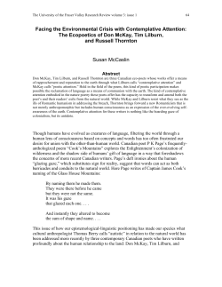 Facing the Environmental Crisis with Contemplative Attention: The