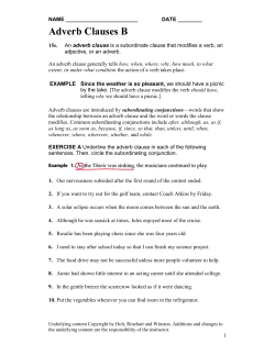 Adverb Clauses B
