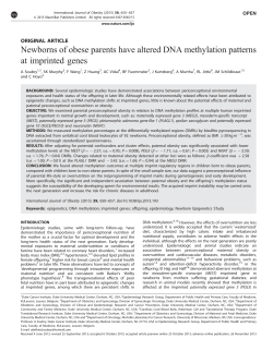 Newborns of obese parents have altered DNA methylation