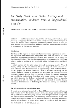 An Early Start with Books: literacy and