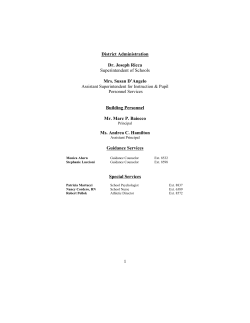 1 District Administration Dr. Joseph Ricca Superintendent of