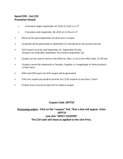 Spend $50 &ndash; Get $10 Promotion Details Coupon