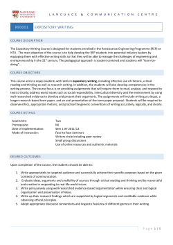 re0001 expository writing - Language and Communication Centre