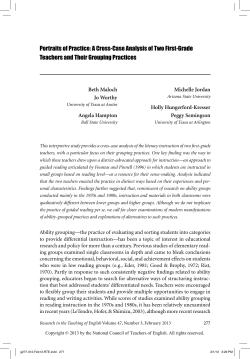 Portraits of Practice: A Cross-Case Analysis of Two First