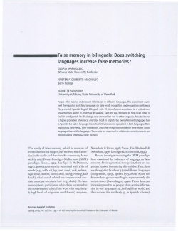 False memory in bilinguals: Does switching languages increase
