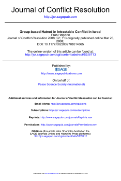 Group-based Hatred in Intractable Conflict in Israel