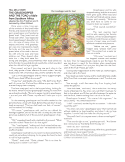 THE GRASSHOPPER AND THE TOAD a fable from