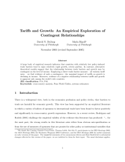 Tariffs and Growth: An Empirical Exploration of Contingent