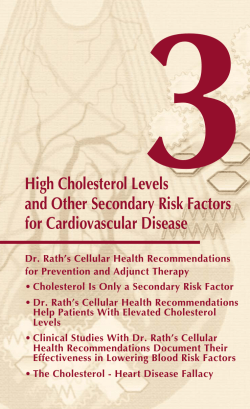 Chapter 3 &ndash; High Cholesterol Levels and Other Secondary Risk