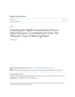 Unlocking the Eighth Amendment`s Power to Make Innocence a