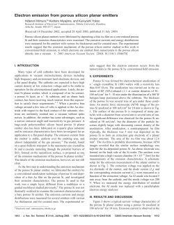 Electron emission from porous silicon planar emitters