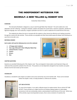 THE INDEPENDENT NOTEBOOK FOR BEOWULF: A NEW