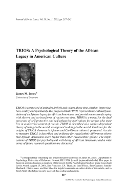 A Psychological Theory of the African Legacy in American Culture