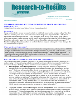 strategies for improving out-of-school programs in rural communities