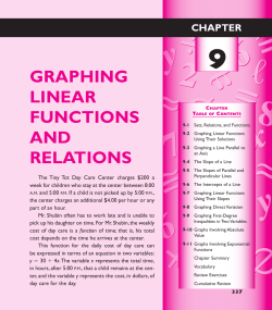 Chapter 9 Graphing Linear Functions and Relations