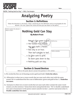 "Nothing Gold Can Stay" analysis