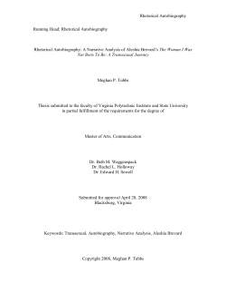 Rhetorical Autobiography Running Head: Rhetorical Autobiography