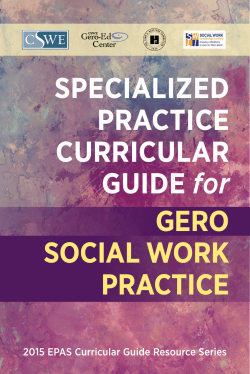 SPECIALIZED PRACTICE CURRICULAR GUIDE for GERO SOCIAL