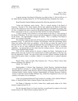 Official Minutes 5-31-16 Special Bd Mtg