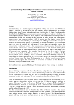 Systems Thinking: Ancient Maya`s Evolution of Consciousness and