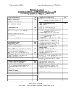 Checksheet - Lock Haven University