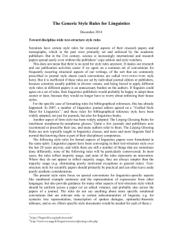 The Generic Style Rules for Linguistics