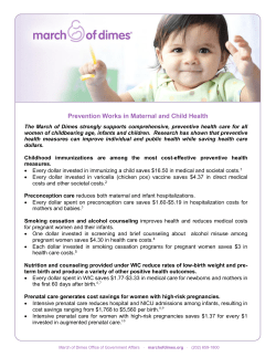 Prevention in Maternal and Child Health, February