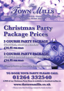 Out 2016 Christmas Menu