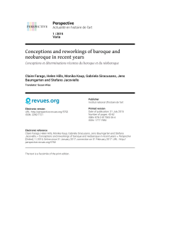 Conceptions and reworkings of baroque and neobaroque in recent