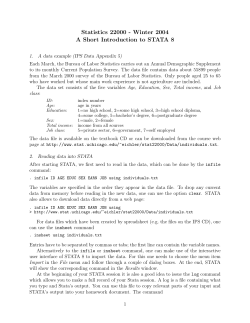 A small introduction to STATA 8