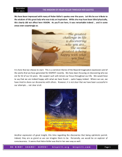 The WISDOM OF HELEN KELLER THROUGH HER QUOTES