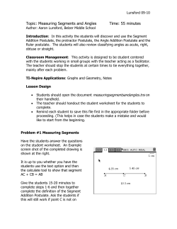 Topic: Measuring Segments and Angles