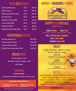 Our Drink Menu