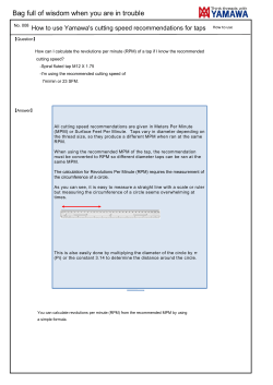 008 cutting speed recommendations for taps (how