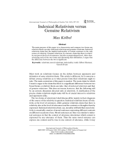 Indexical Relativism versus Genuine Relativism