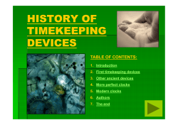 HISTORY OF TIMEKEEPING DEVICES
