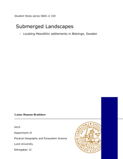Submerged Landscapes - Lund University Publications