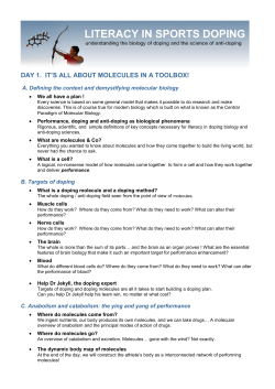 DAY 1. IT`S ALL ABOUT MOLECULES IN A TOOLBOX!