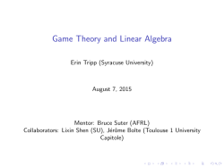 Game Theory and Linear Algebra - Erin Tripp