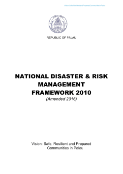 Amended 2016 Palau National Risk and Disaster Management