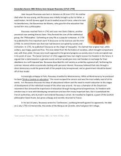 Secondary Source: BBC History Jean-Jacques Rousseau (1712
