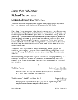 Songs that Tell Stories Richard Turner, Tenor