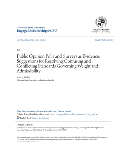 Public Opinion Polls and Surveys as Evidence: Suggestions for