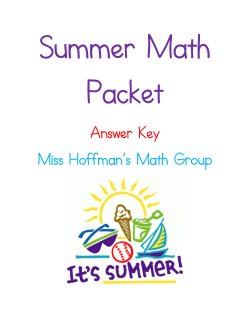 Answer Key Miss Hoffman`s Math Group